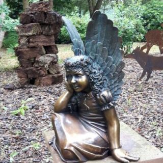 Bronzeskulptur Engel für Grabanlage