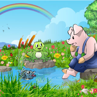 Das Schwein am Teich