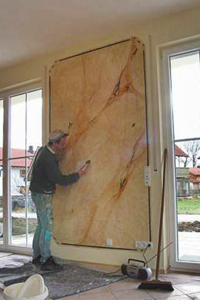 Marmorierte Wand