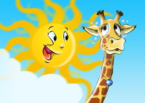 Giraffe und Sonne
