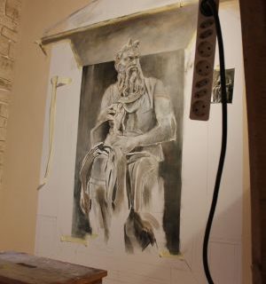 Michelangelos Moses Wandmalerei
