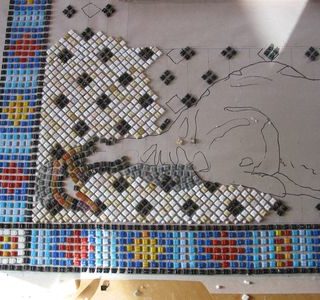 Mosaik im entstehen