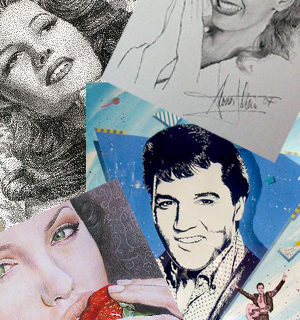 Portrait-illustrationen: Verschiedene Portraits in verschiedenen Techniken