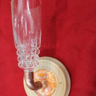 Drechselarbeiten: Sektglas umgearbeitet zum Kerzenhalter