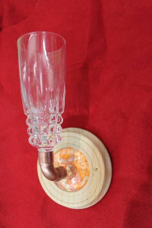 Glas umgearbeitet zum Kerzenhalter