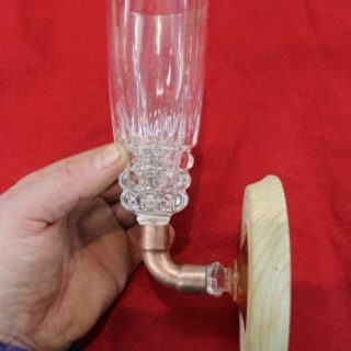 Glas umgearbeitet zum Kerzenhalter