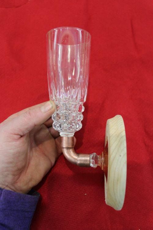 Glas umgearbeitet zum Kerzenhalter