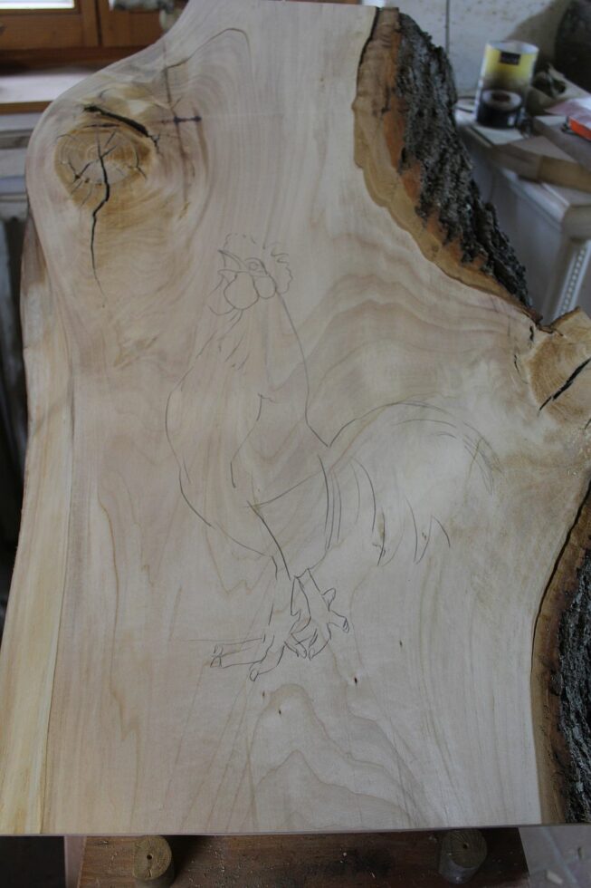 Lindenholz Hahn 1